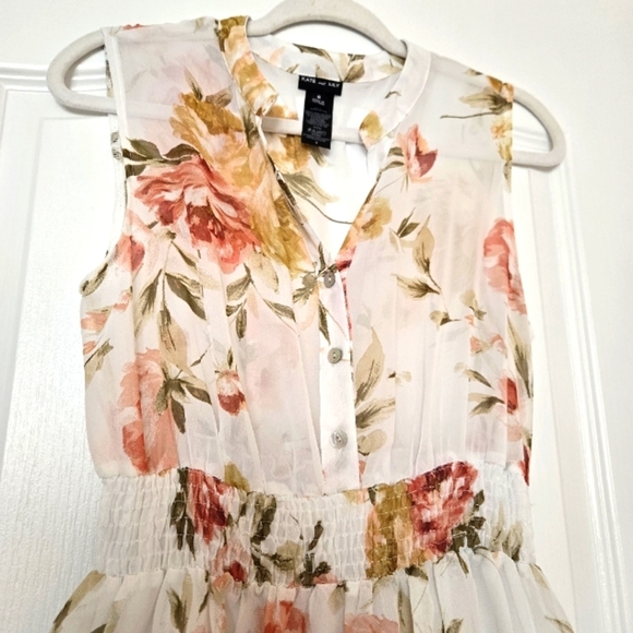 Kate & Lily Women’s Floral Chiffon Dress Size 8 Sleeveless Tiered Ruffle Skirt - Picture 5 of 15